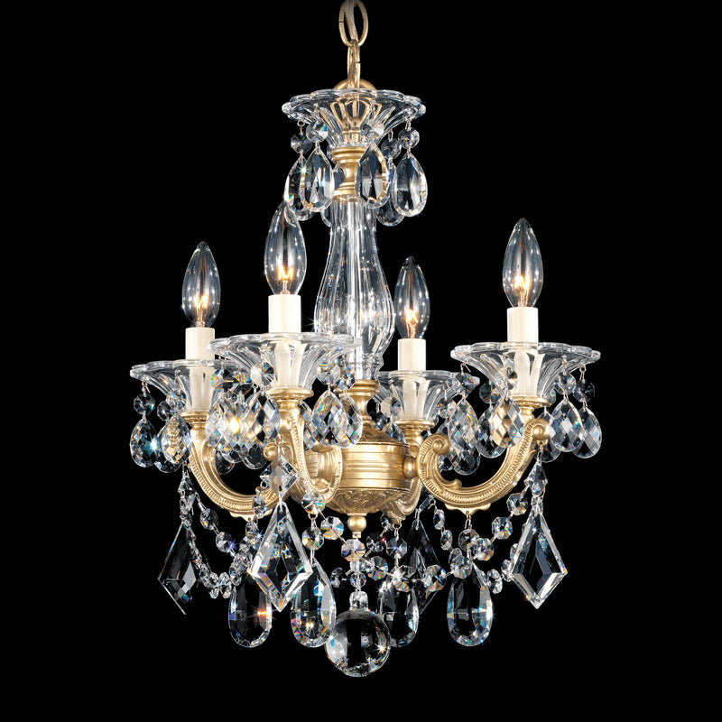 Schonbek 5344-22 Four Light Chandelier, Heirloom Gold