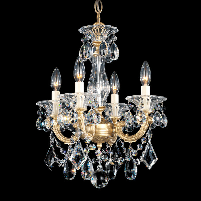 Schonbek 5344-22 Four Light Chandelier, Heirloom Gold