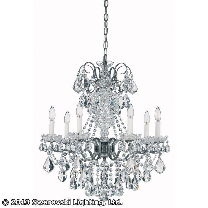 Schonbek 3656-49H Seven Light Chandelier, Black Pearl