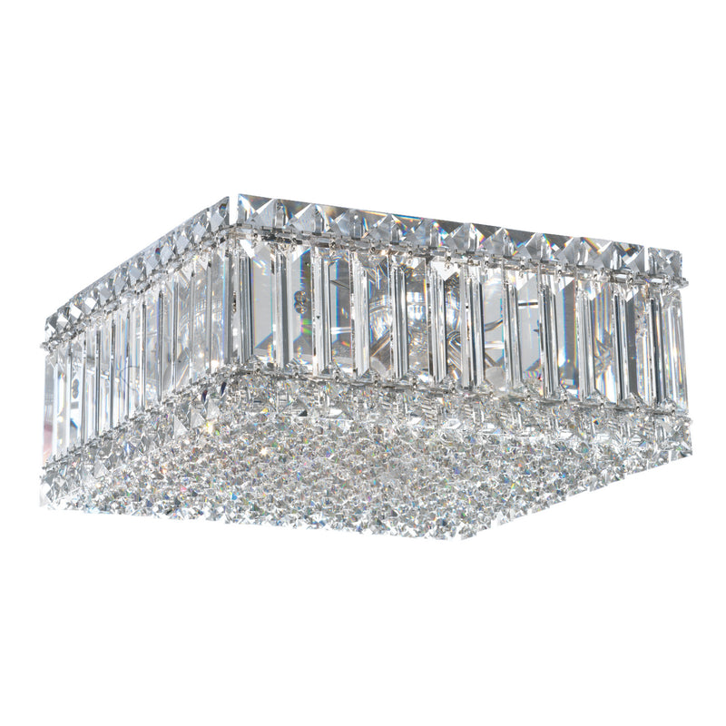 Schonbek 2124A Four Light Flush Mount, Stainless Steel
