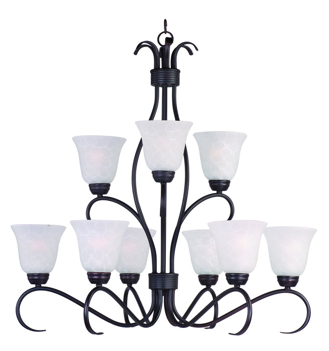 Maxim 10128ICOI Nine Light Chandelier, Oil Rubbed Bronze