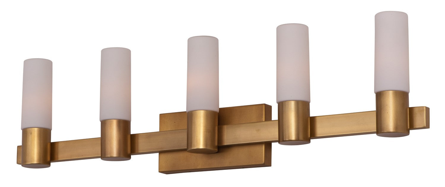 Maxim 22415SWNAB Five Light Bath Vanity, Natural Aged Brass