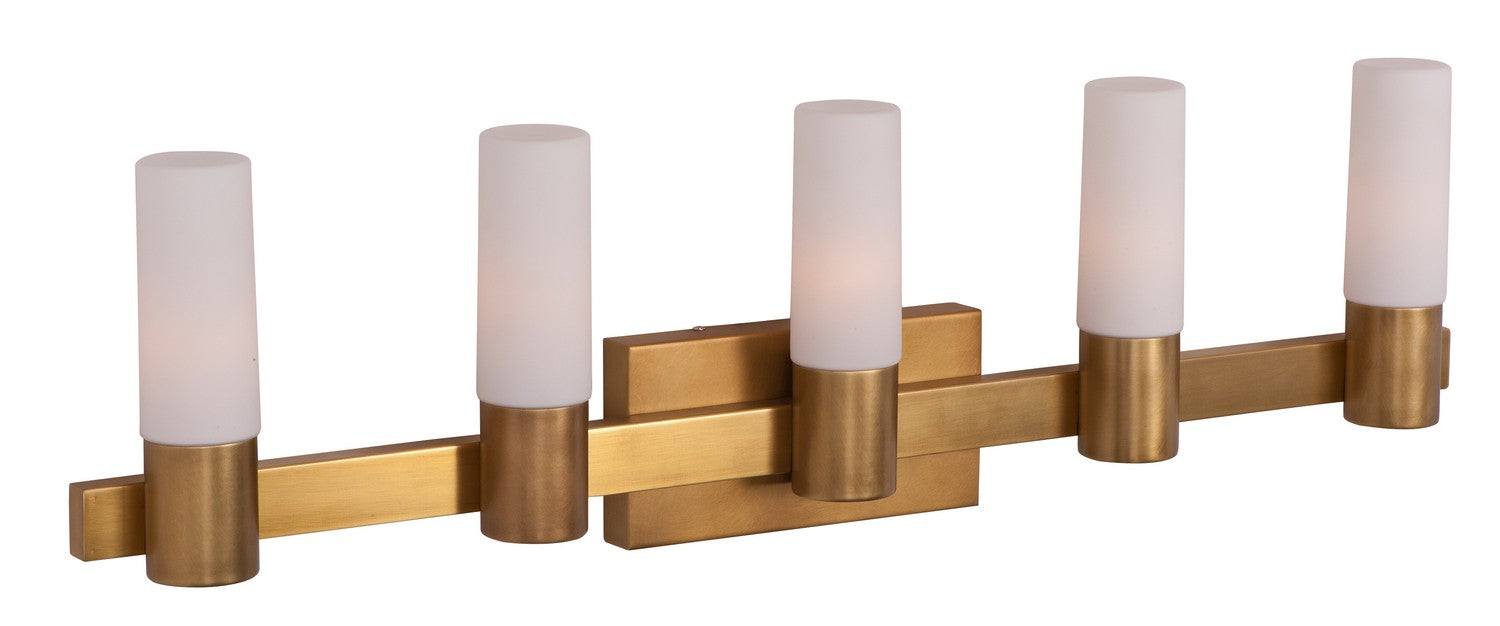 Maxim 22415SWNAB Five Light Bath Vanity, Natural Aged Brass