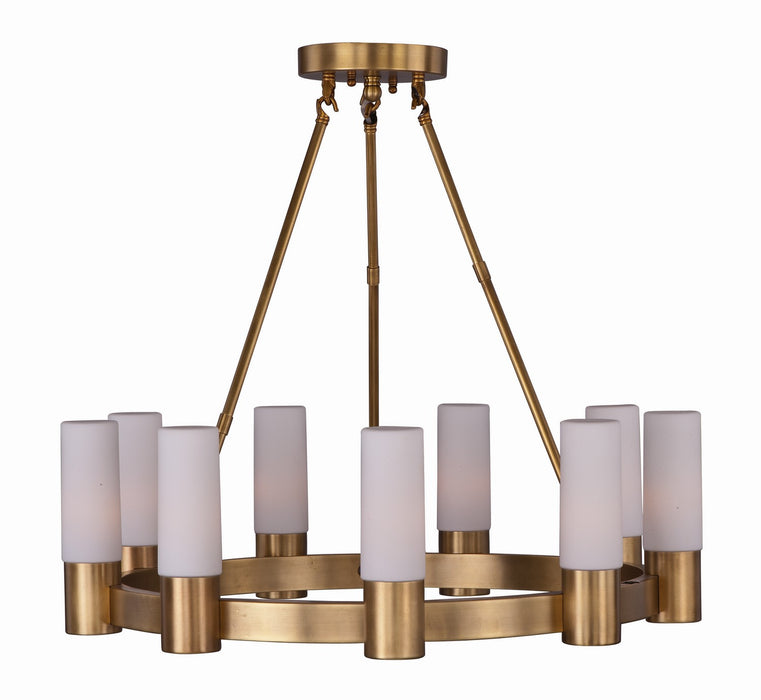 Maxim 22418SWNAB Nine Light Chandelier, Natural Aged Brass