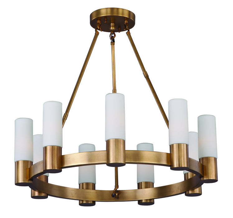 Maxim 22418SWNAB Nine Light Chandelier, Natural Aged Brass