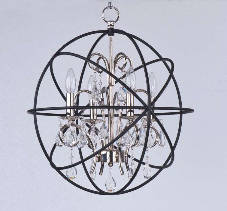 Maxim 25142ARPN Four Light Pendant, Anthracite / Polished Nickel
