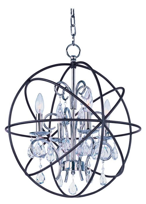 Maxim 25142ARPN Four Light Pendant, Anthracite / Polished Nickel
