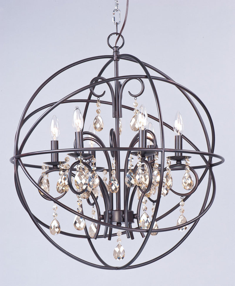 Maxim 25144OI Six Light Pendant, Oil Rubbed Bronze