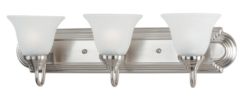 Maxim 8013FTSN Three Light Bath Vanity, Satin Nickel