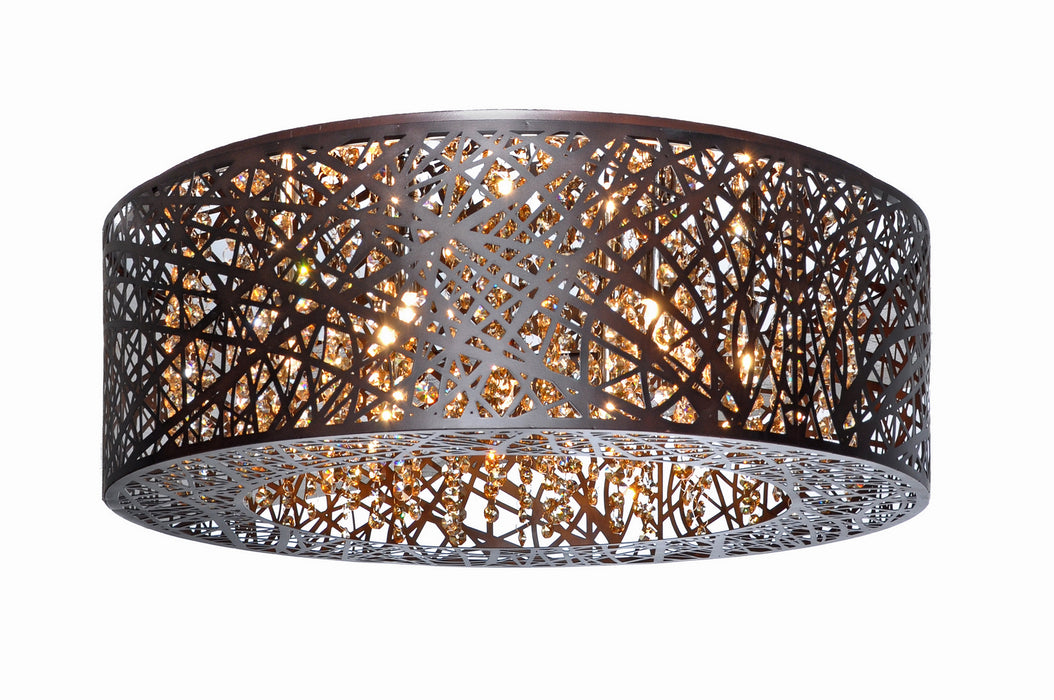 ET2 E21301-10BZ Nine Light Flush Mount, Bronze