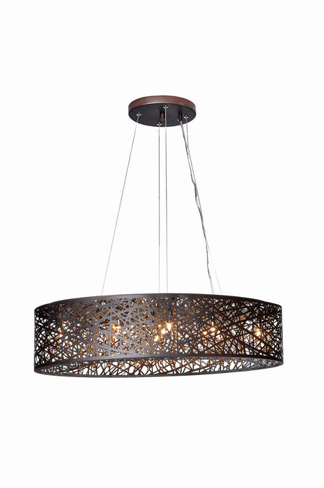 ET2 E21310-10BZ Nine Light Pendant, Bronze