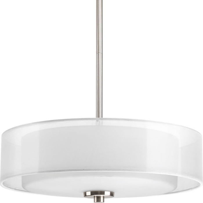Progress Lighting P3694-09 Three Light Semi-Flush Convertible, Brushed Nickel