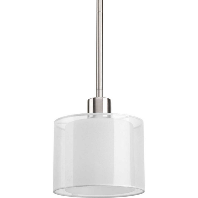 Progress Lighting P5110-09 One Light Mini Pendant, Brushed Nickel