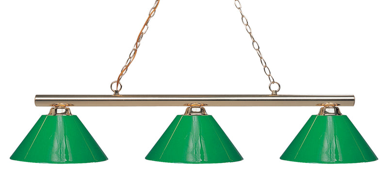 Z-Lite 155-3PB-PGR Three Light Billiard, Polished Brass