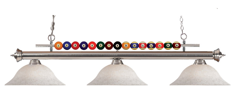 Z-Lite 170BN-WM16 Three Light Billiard, Brushed Nickel