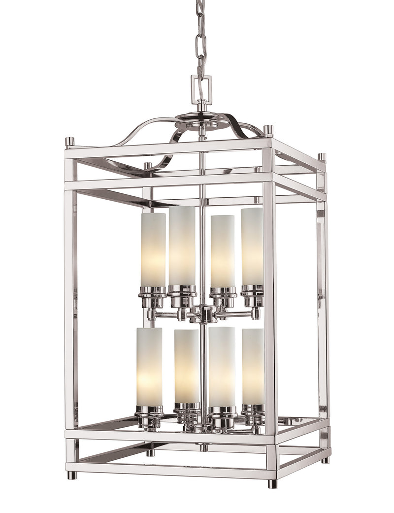 Z-Lite 182-8 Eight Light Chandelier, Brushed Nickel