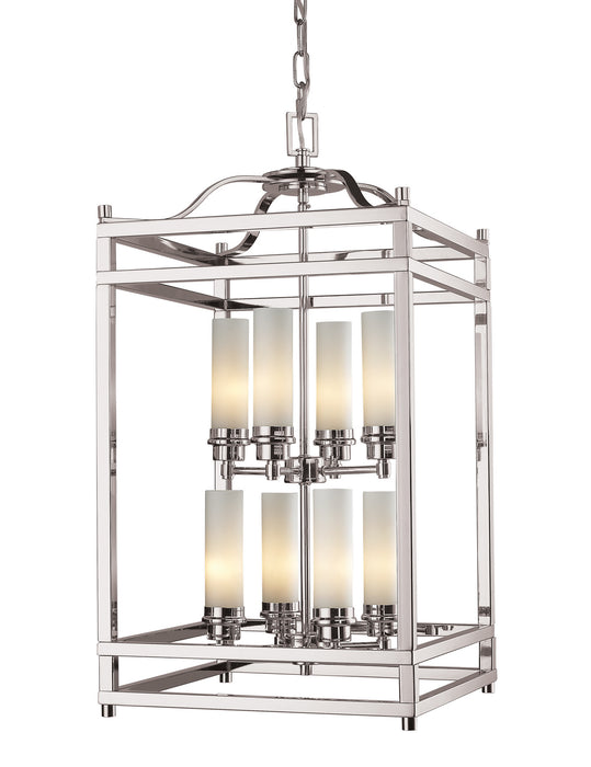 Z-Lite 182-8 Eight Light Chandelier, Brushed Nickel