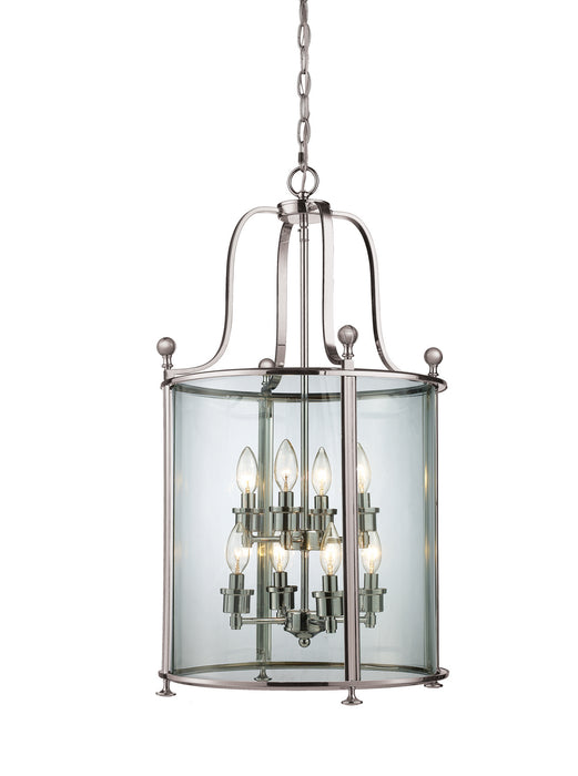 Z-Lite 191-8 Eight Light Chandelier, Brushed Nickel