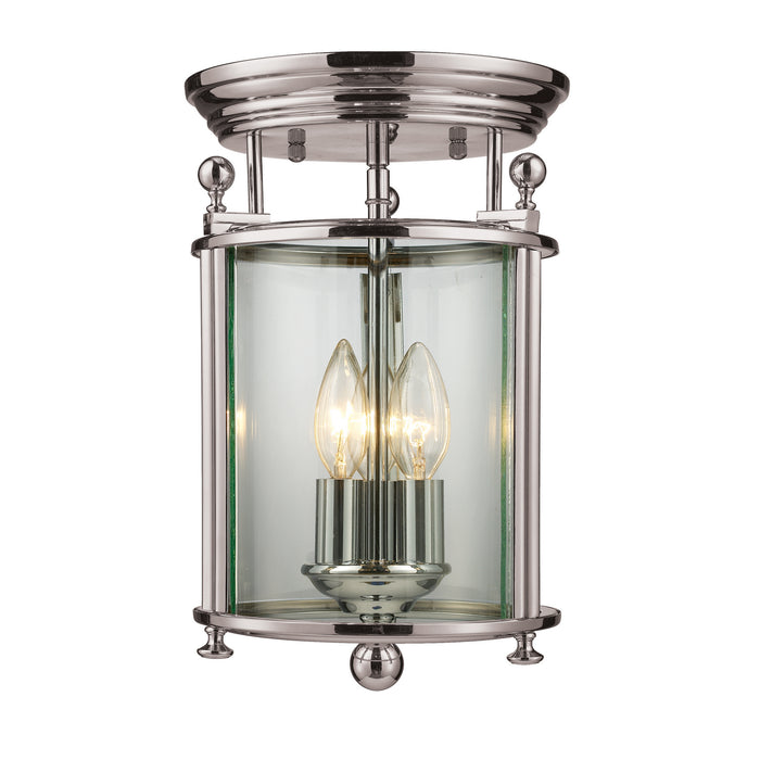 Z-Lite 191F Three Light Flush Mount, Brushed Nickel