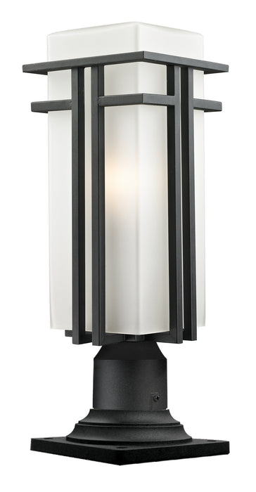 Z-Lite 549PHBR-533PM-BK One Light Outdoor Pier Mounted Fixture, Black