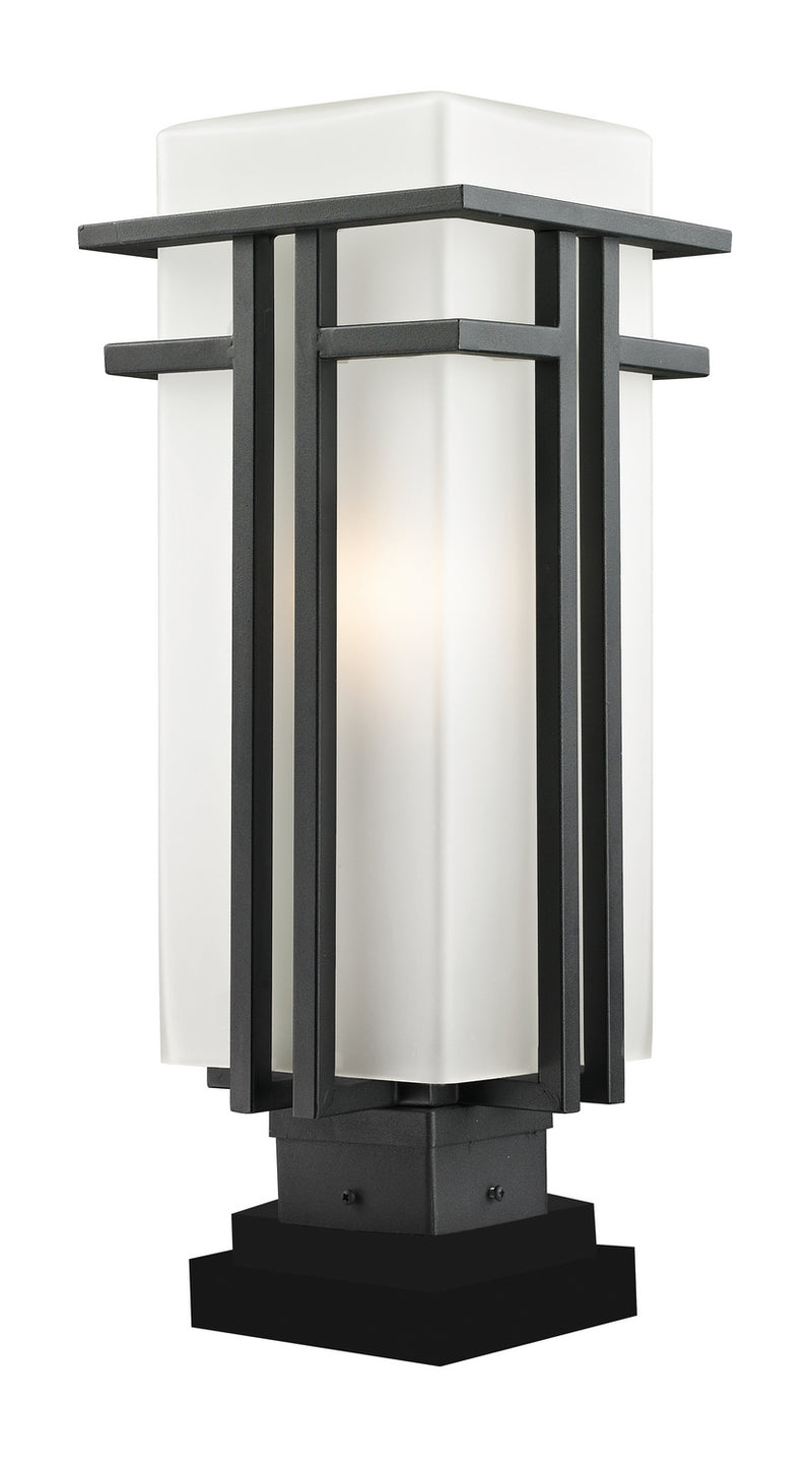 Z-Lite 549PHB-SQPM-BK One Light Outdoor Pier Mounted Fixture, Black