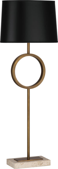 Robert Abbey 2257B One Light Table Lamp, Aged Brass w/Travertine Stone RHBN