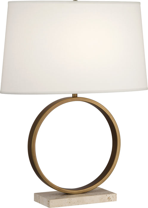 Robert Abbey 2295 One Light Table Lamp, Aged Brass w/Travertine Stone RHBN