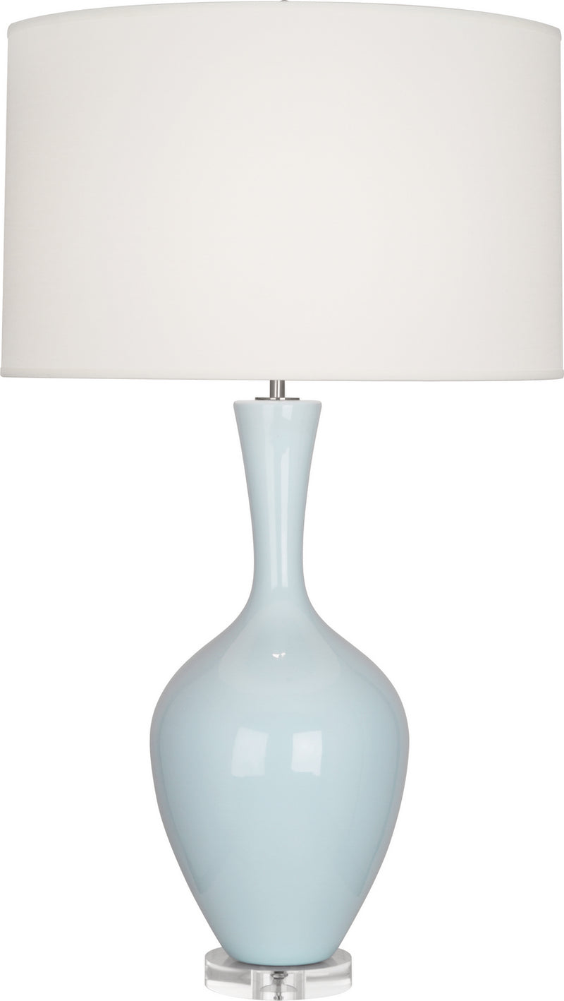 Robert Abbey BB980 One Light Table Lamp, Baby Blue Glazed Ceramic