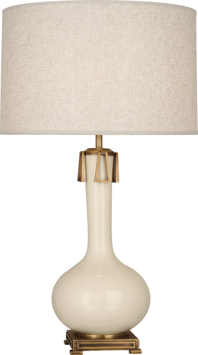 Robert Abbey BN992 One Light Table Lamp, Bone Glazed Ceramic w/Aged Brass