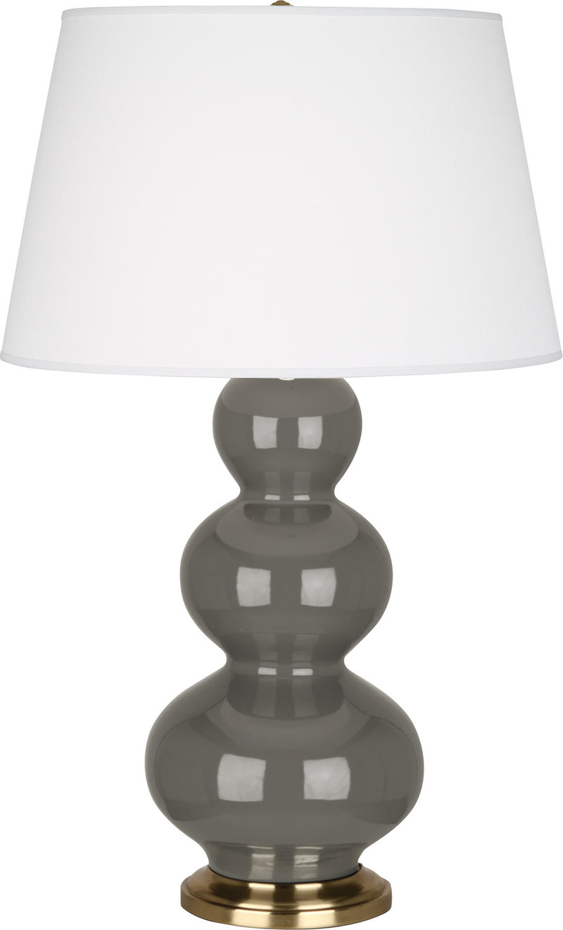 Robert Abbey CR40X One Light Table Lamp, Ash Glazed Ceramic w/Antique Brassed