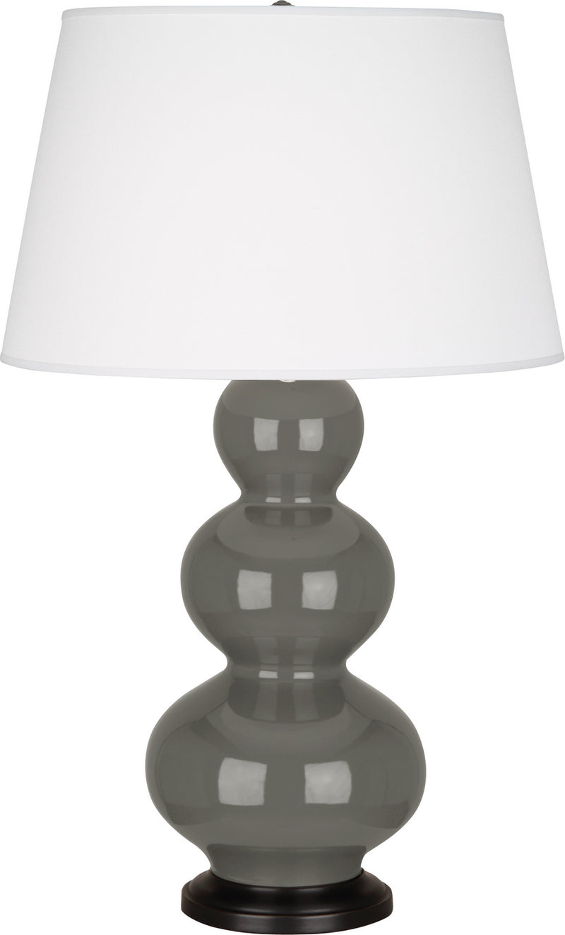 Robert Abbey CR41X One Light Table Lamp, Ash Glazed Ceramic w/Deep Patina Bronzeed