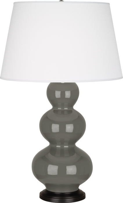 Robert Abbey CR41X One Light Table Lamp, Ash Glazed Ceramic w/Deep Patina Bronzeed