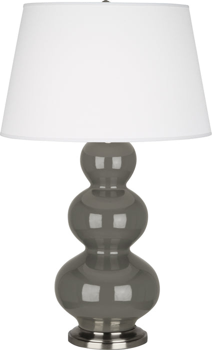 Robert Abbey CR42X One Light Table Lamp, Ash Glazed Ceramic w/Antique Silvered