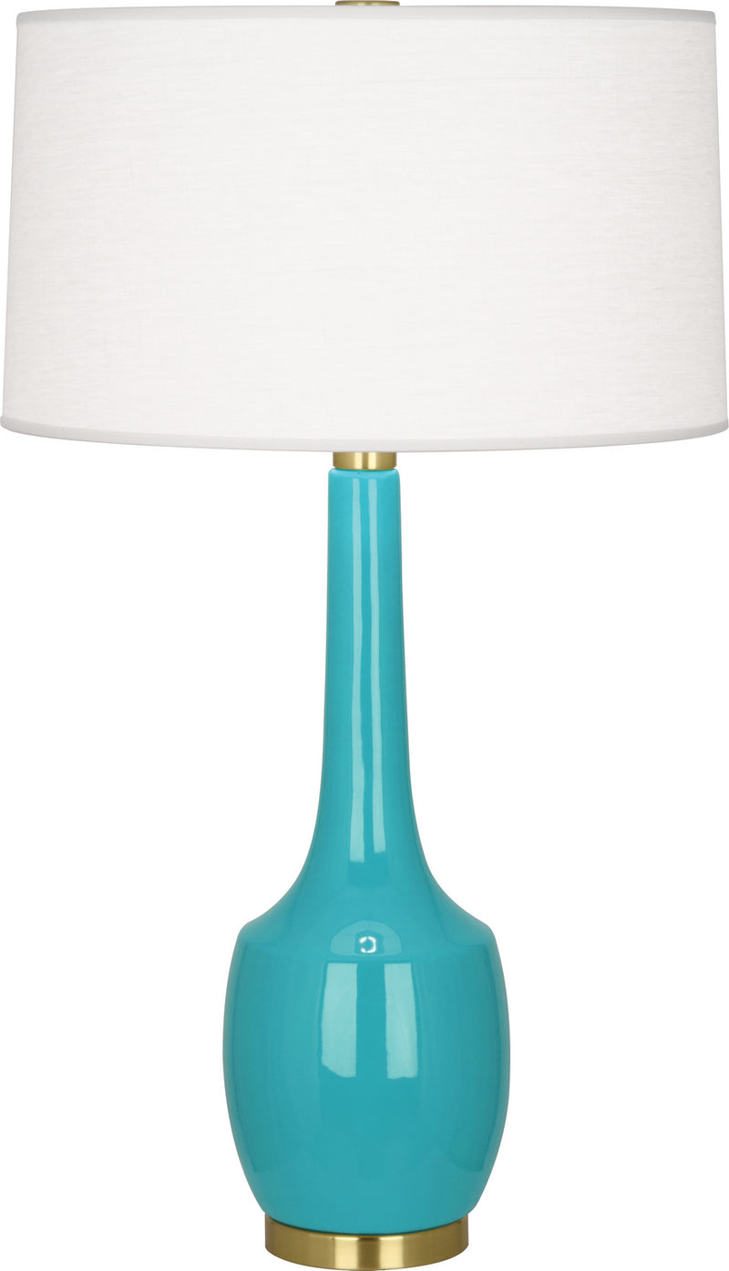 Robert Abbey EB701 One Light Table Lamp, Egg Blue Glazed Ceramic