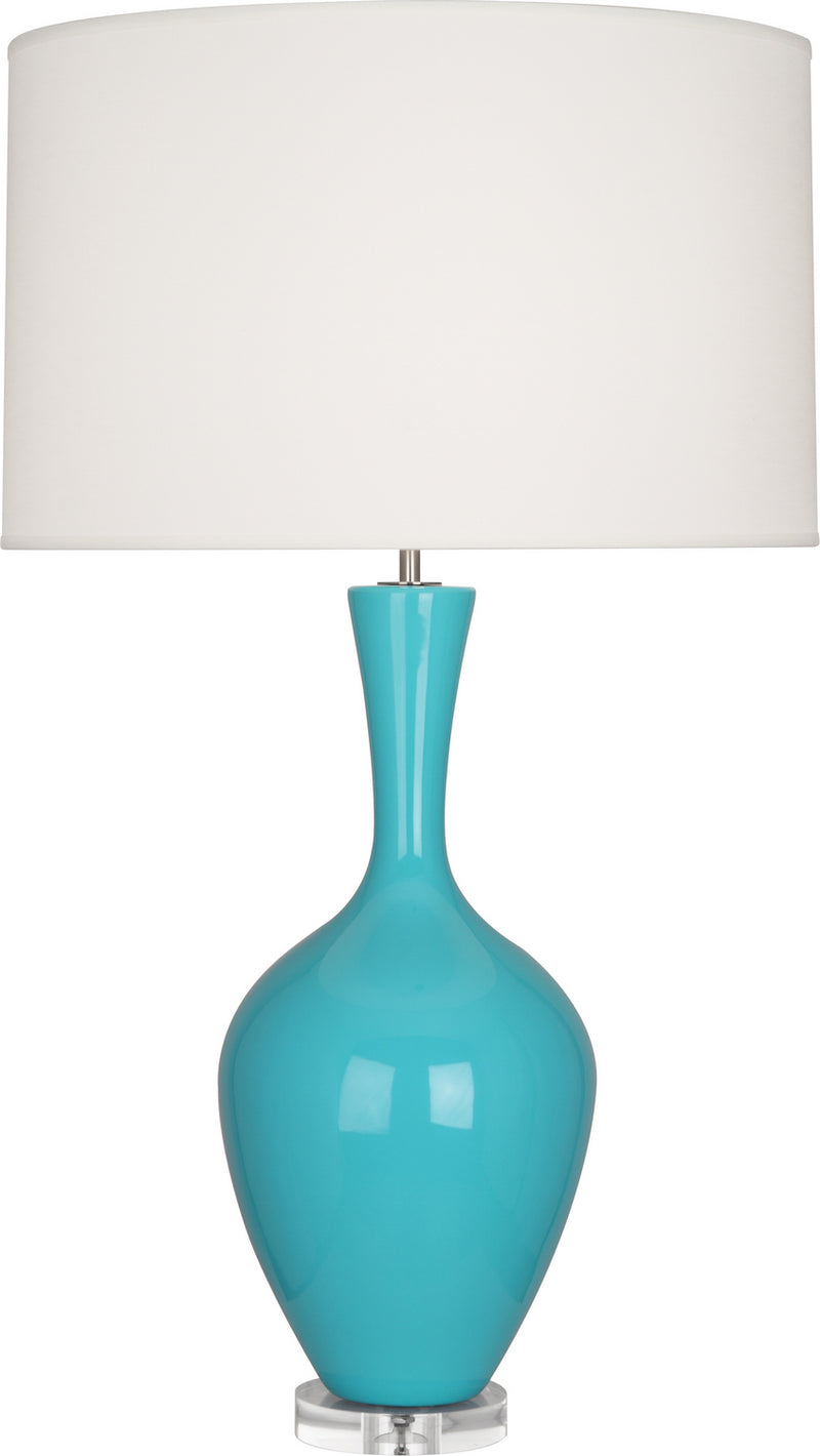 Robert Abbey EB980 One Light Table Lamp, Egg Blue Glazed Ceramic