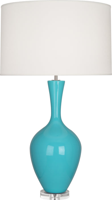 Robert Abbey EB980 One Light Table Lamp, Egg Blue Glazed Ceramic