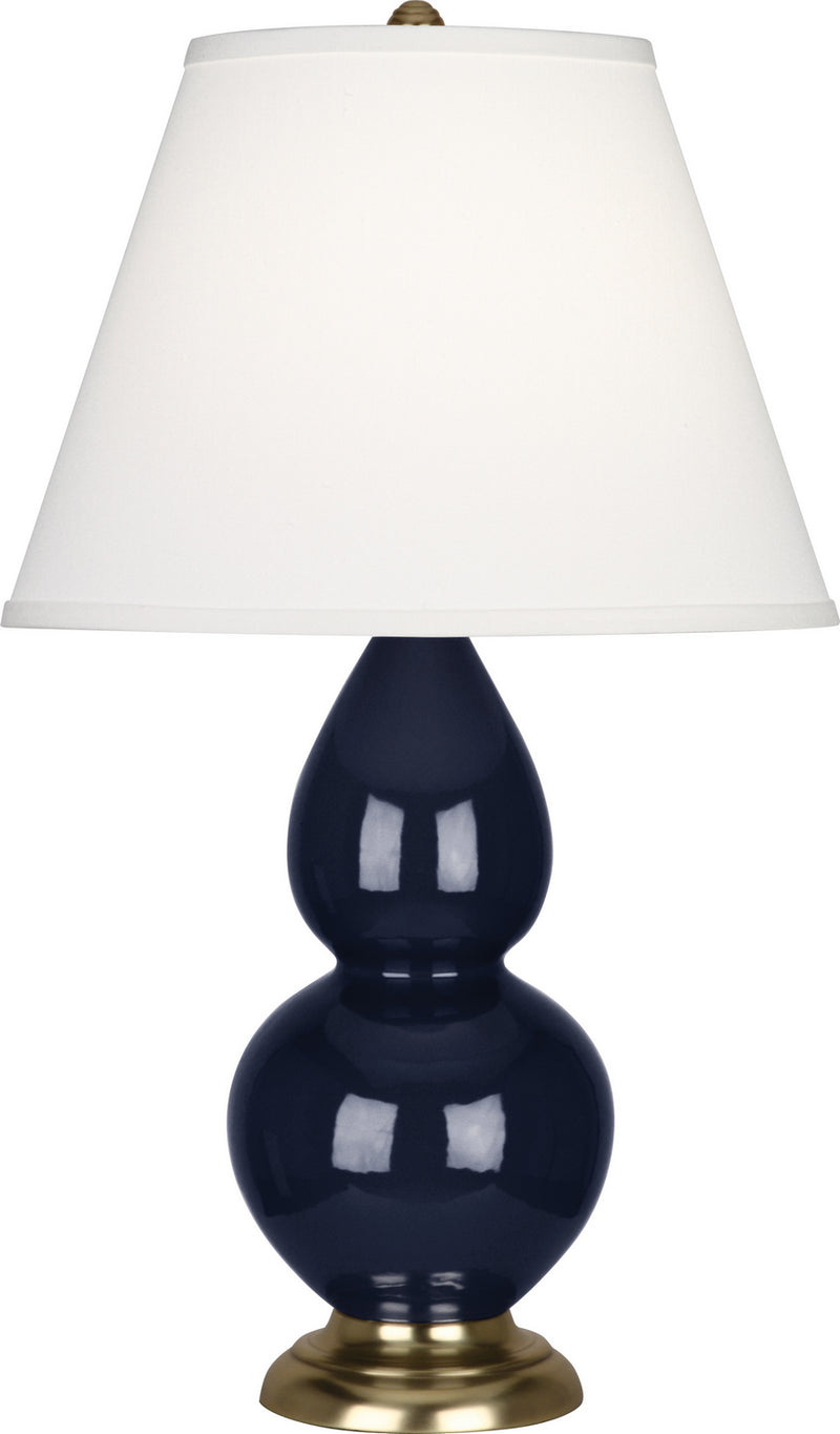 Robert Abbey MB10X One Light Accent Lamp, Midnight Blue Glazed Ceramic w/Antique Brassed