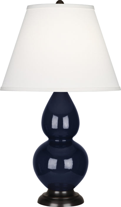 Robert Abbey MB11X One Light Accent Lamp, Midnight Blue Glazed Ceramic w/Deep Patina Bronzeed