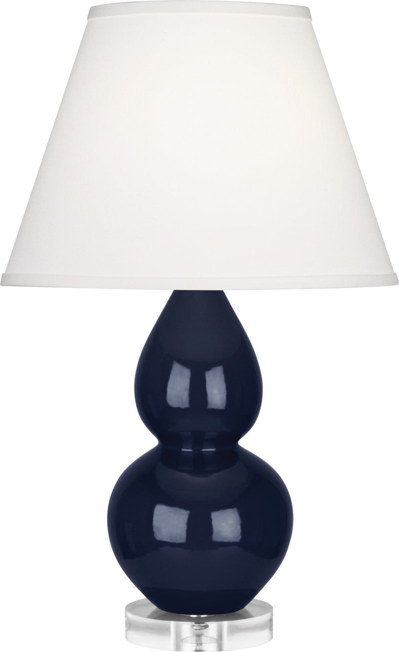 Robert Abbey MB13X One Light Accent Lamp, Midnight Blue Glazed Ceramic w/Lucite