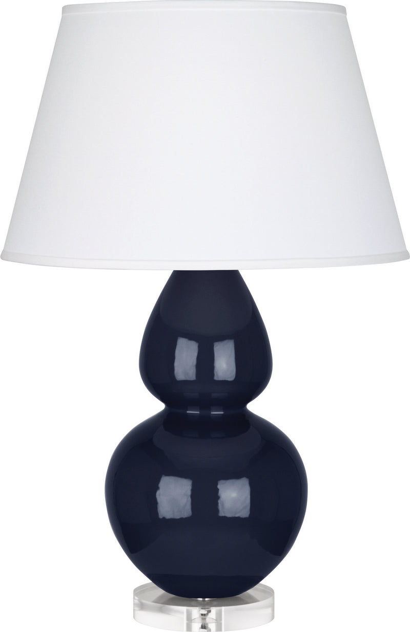 Robert Abbey MB23X One Light Table Lamp, Midnight Blue Glazed Ceramic w/Lucite Base