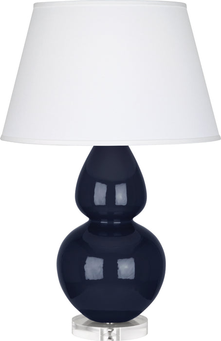 Robert Abbey MB23X One Light Table Lamp, Midnight Blue Glazed Ceramic w/Lucite Base
