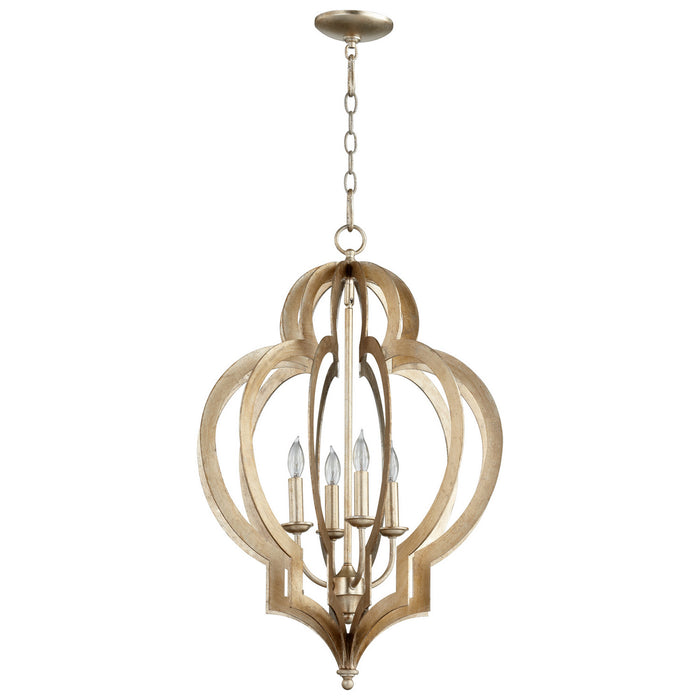 Cyan 05971 Four Light Chandelier, Silver Leaf