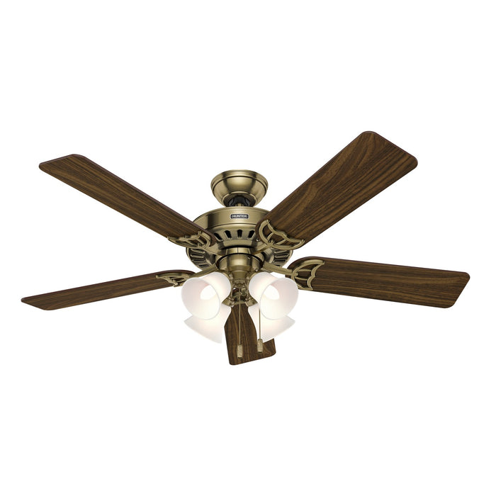 Hunter 53063 52" Ceiling Fan, Antique Brass