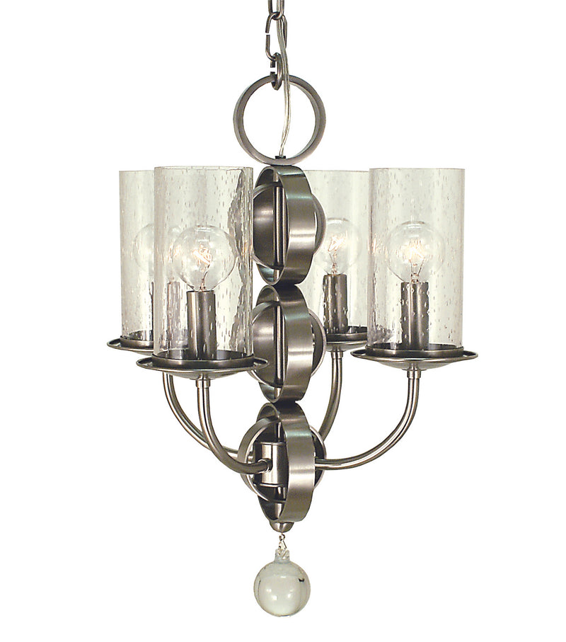 Framburg 1043 BN Four Light Chandelier, Brushed Nickel