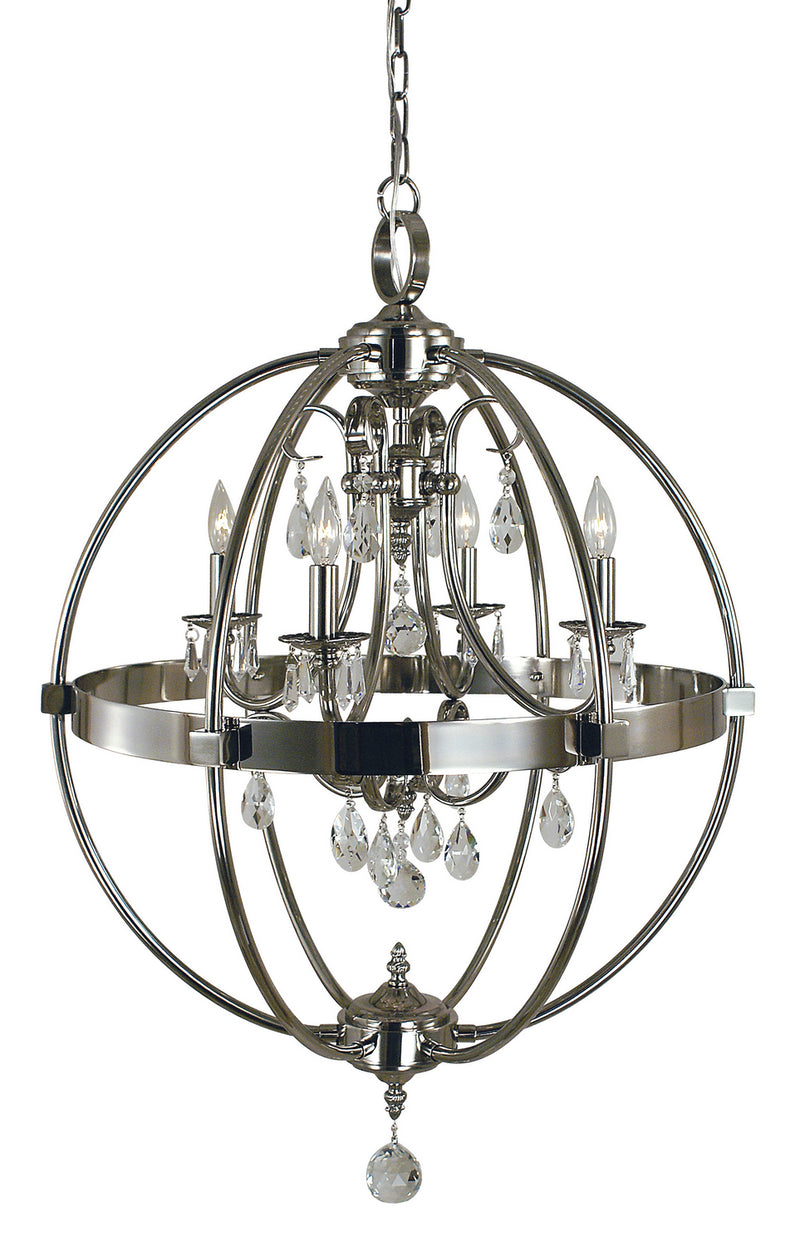 Framburg 1064 BN Four Light Chandelier, Brushed Nickel