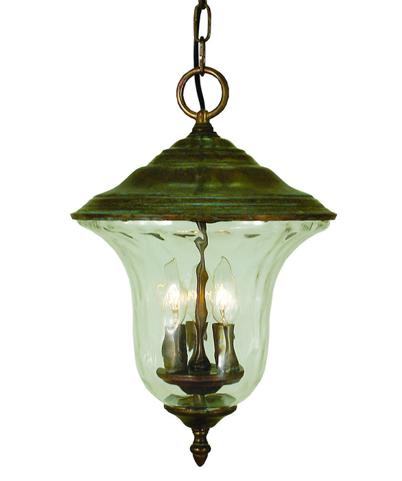 Framburg 1228 RC Three Light Exterior Ceiling Mount, Raw Copper