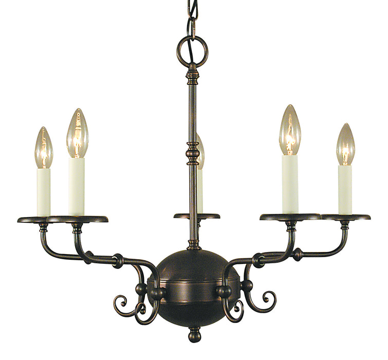Framburg 2375 SBR Five Light Chandelier, Siena Bronze