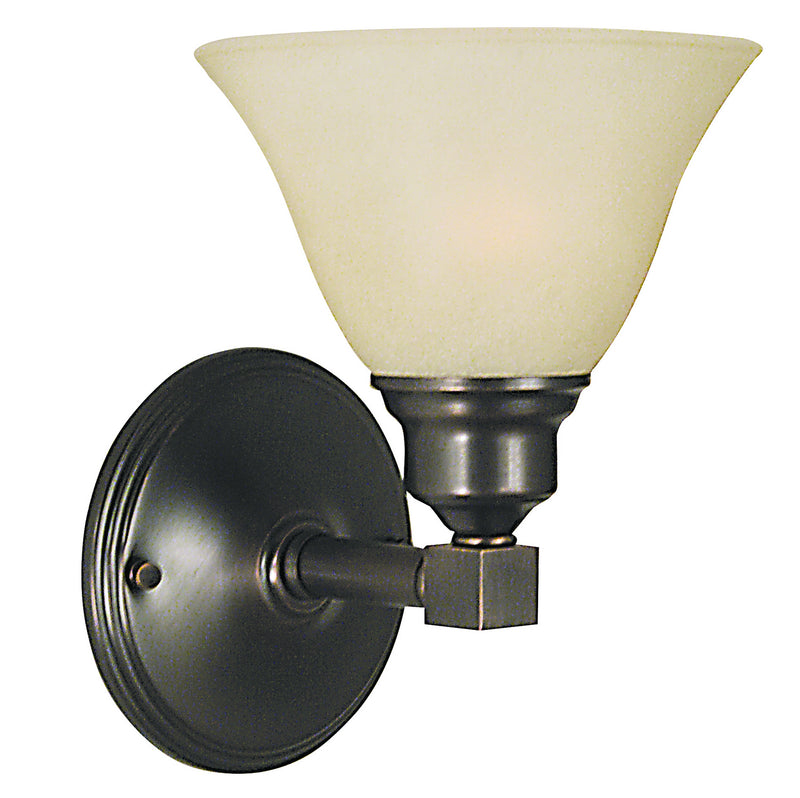 Framburg 2421 SBR/CM One Light Wall Sconce, Siena Bronze w/Champagne Marble Glass Shade