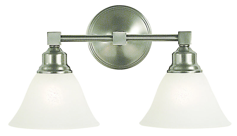 Framburg 2422 BN/WH Two Light Wall Sconce, Brushed Nickel w/White Marble Glass Shade