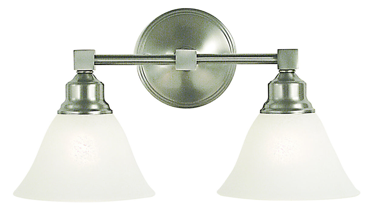 Framburg 2422 BN/WH Two Light Wall Sconce, Brushed Nickel w/White Marble Glass Shade